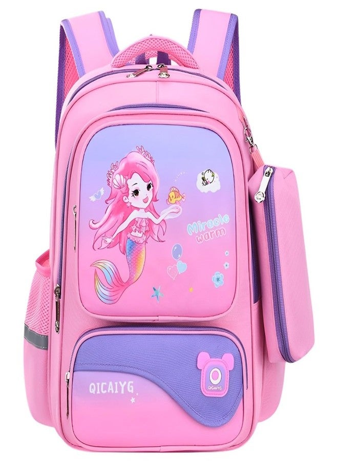 TLISMI Cute Cartoon Printed Primary School Backpack with Zipper Kit Durable & Spacious Water-Resistant Lightweight Bag Casual Trendy Multi-Compartment Breathable Bookbag for Boys, Girls & Students - Image 1